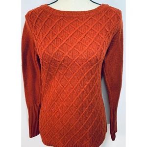 J Crew‎ Womens Orange Crew Neck Sweater Size Small